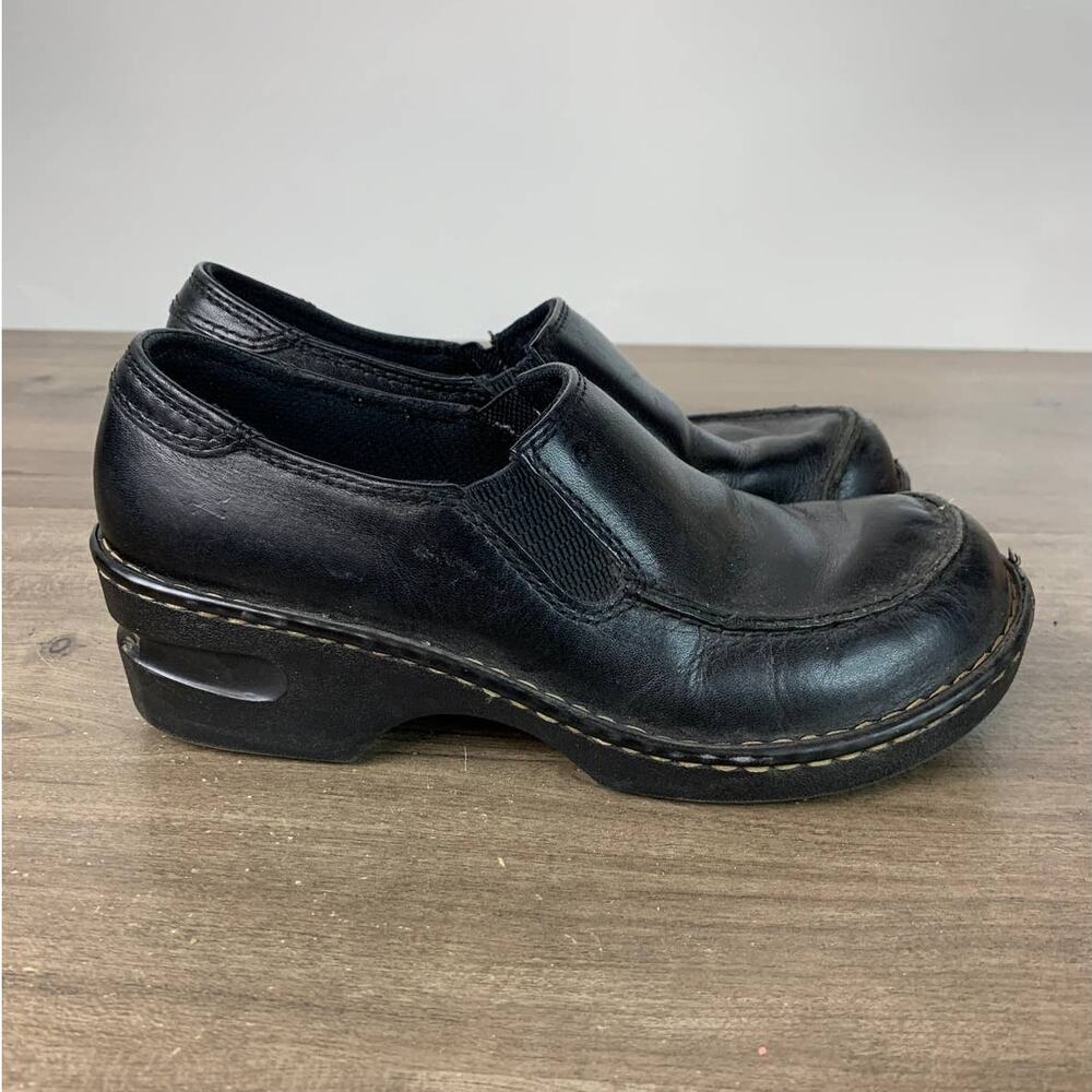 Eastland Womens Loafers Size 8 M Clog Shoe Black Leather Comfort Moc Toe Slip On